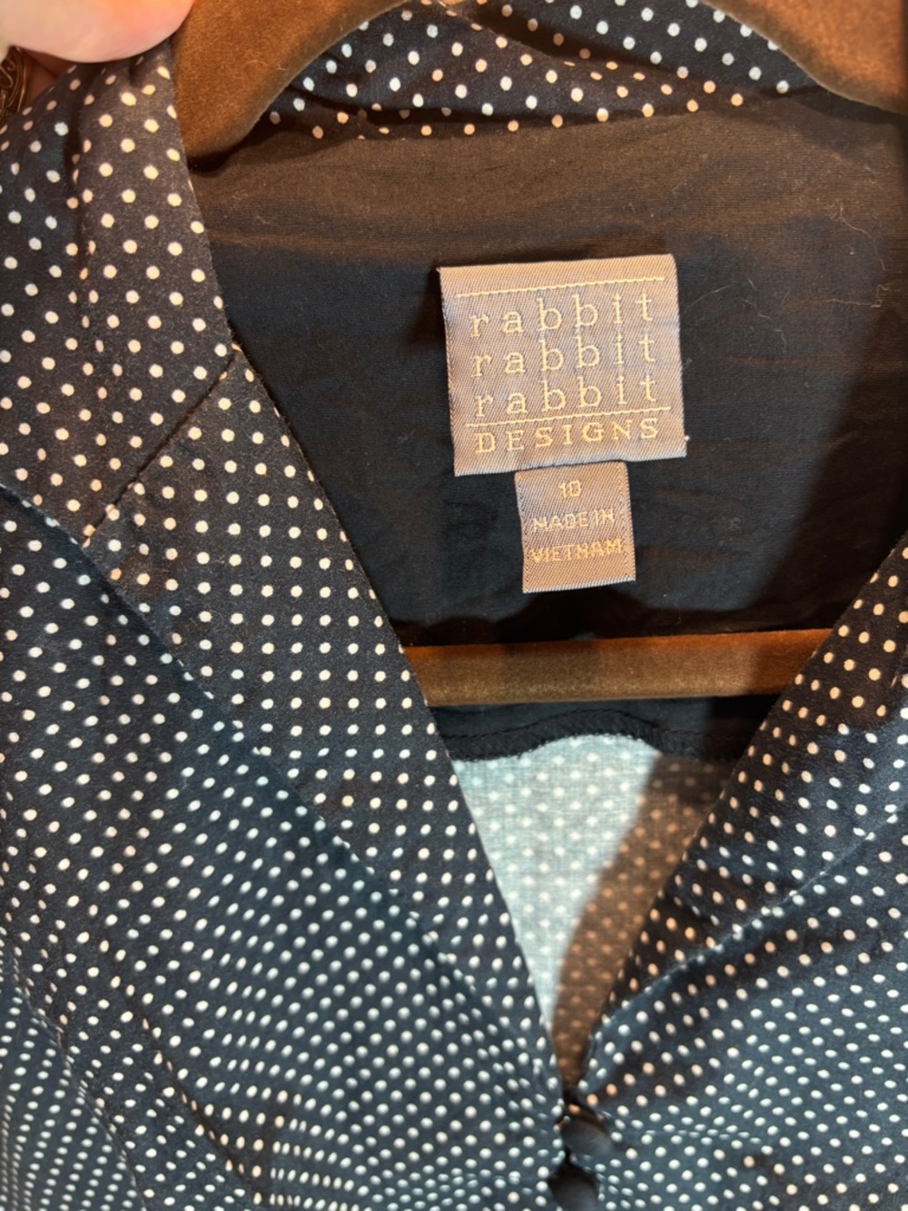 Rabbit Rabbit Rabbit Navy and White Polka Dot Midi Dress - Picture 2 of 3